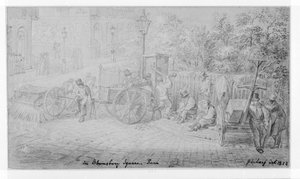In Bloomsbury Square during the heat wave